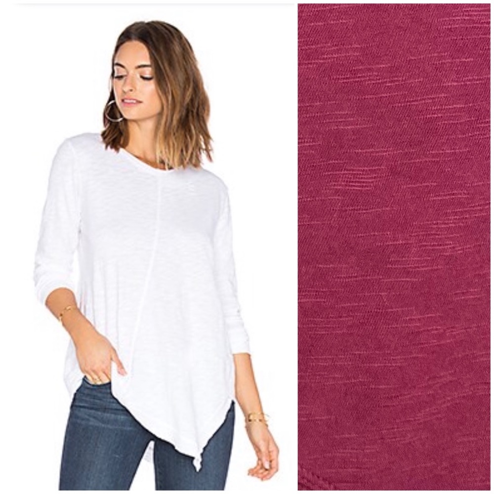 WILT 3/4 100% Cotton Craftmade Sweatshirt T-Shirt Slub Slant Hem Size S NWT